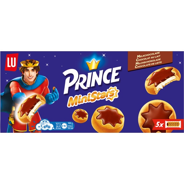 Bolachas Mini Stars Recheadas com Chocolate de Leite embalagem 187 g
