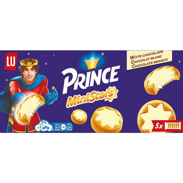Bolachas Mini Stars Recheadas com Chocolate Branco embalagem 187 g