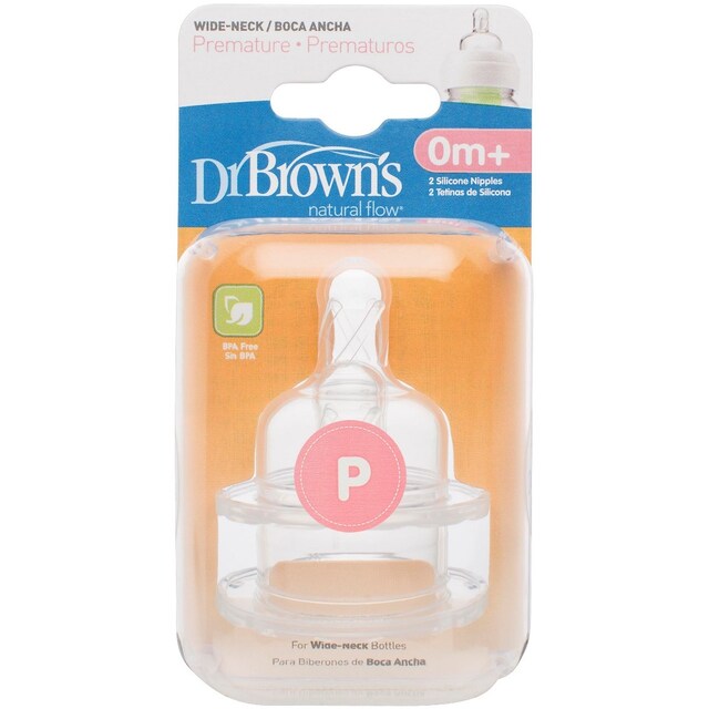 Imagem 0 de Tetina Silicone Larga para Prematuros 0M+ 2un Dr Brown's