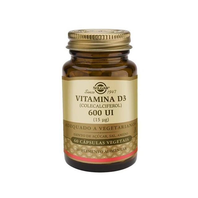 Imagem 0 de Suplemento Alimentar Vitamina D3 600 UI (15mcg) 60 Cápsulas Solgar