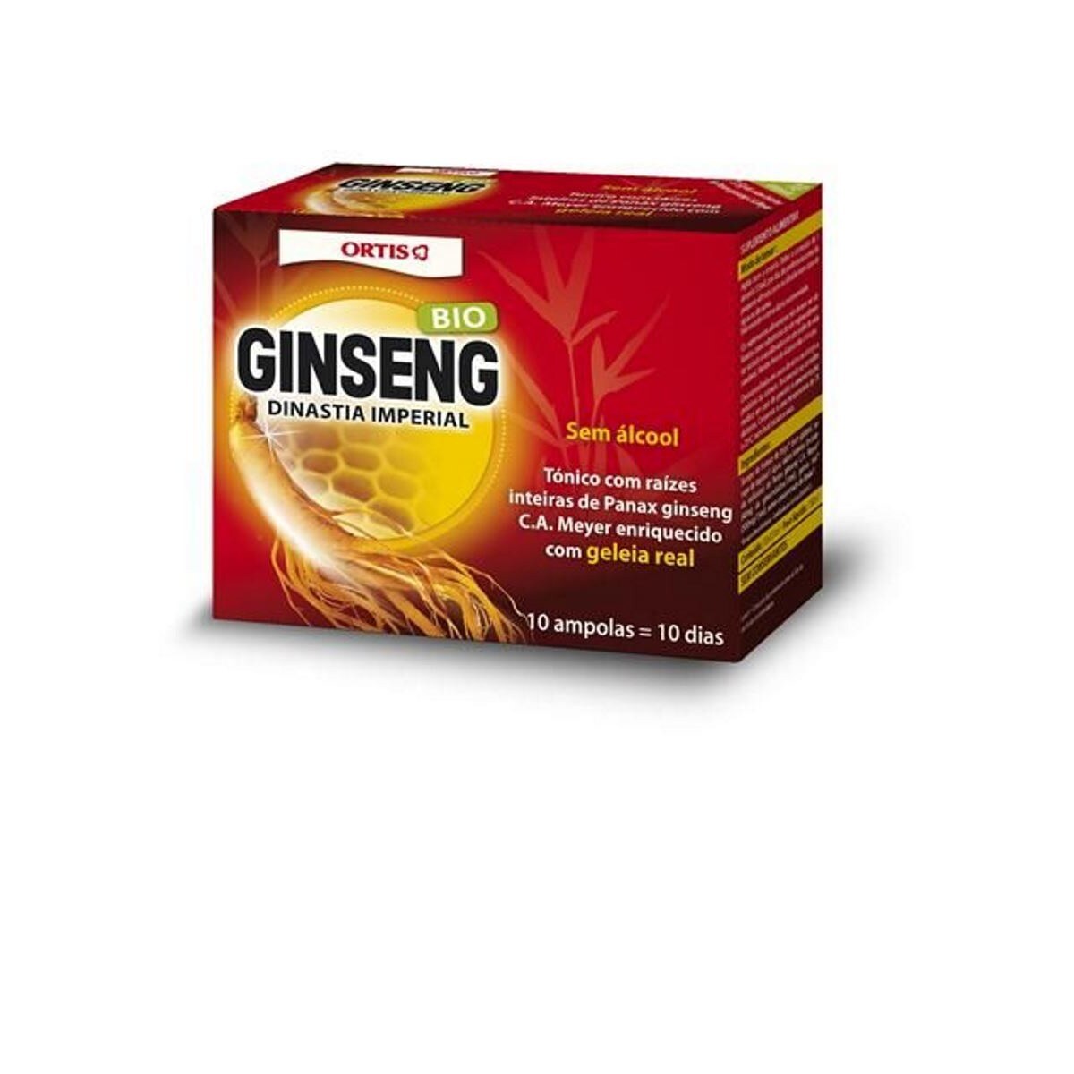 Suplemento Alimentar Ginseng com geleia real bio sem álcool 10 ampolas Ortis 1