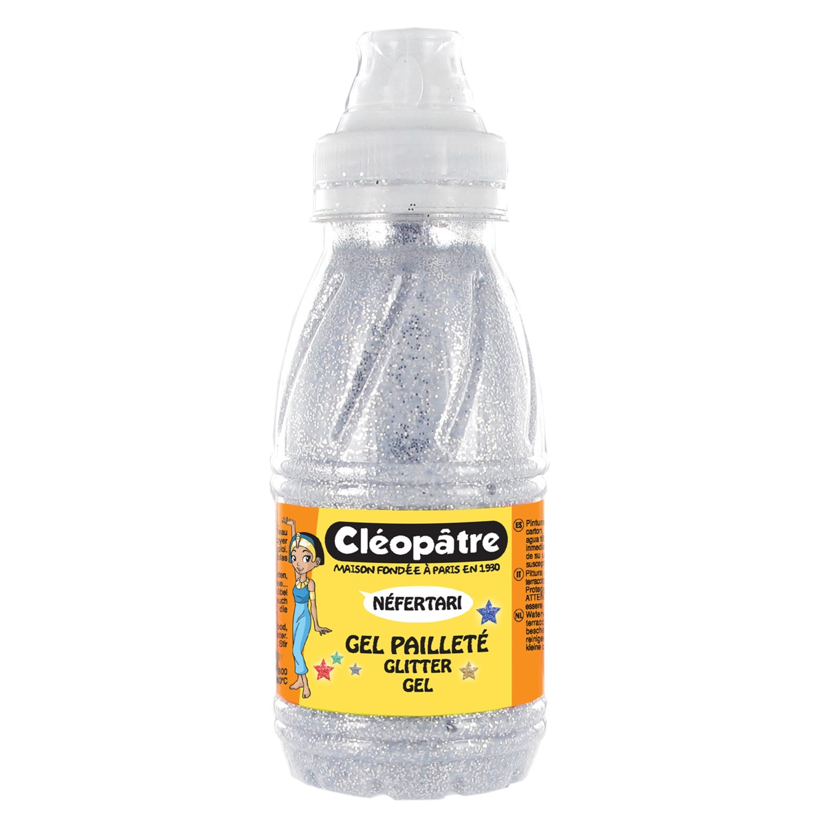 Frasco de Gel de Purpurina Prateado 250 g Cleopatre Prateado Prata-1