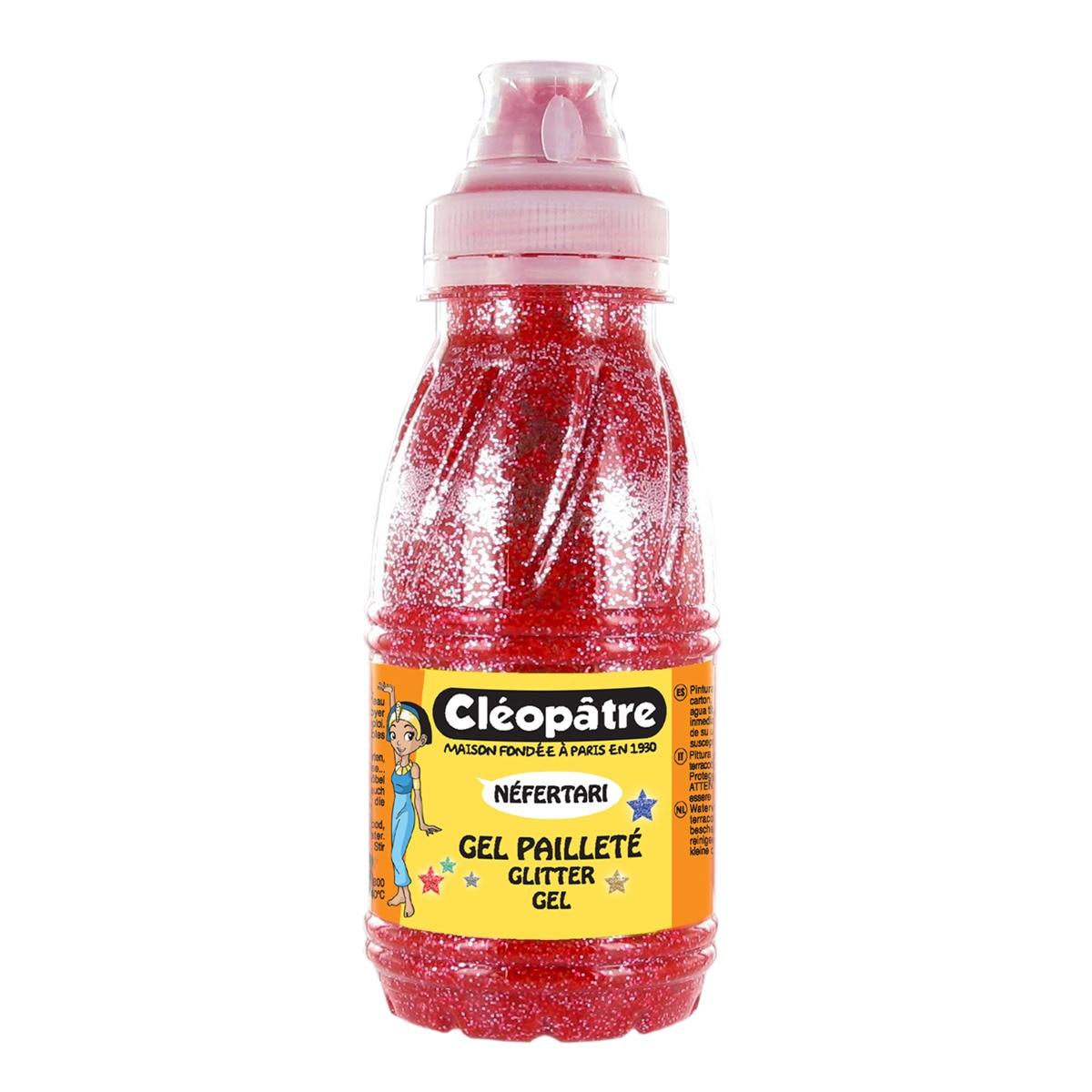 Frasco de Gel de Purpurina Vermelho 250 g Cleopatre Vermelho Vermelho-1