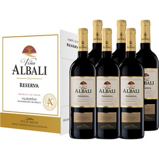 vino tinto reserva D.O. Valdepeñas caja 6X5 Oferta botellas 75 cl - Viña Albali