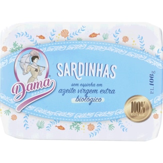 Sardinhas sem Espinha em Azeite Virgem Extra Biológicas lata 106 g - Dama