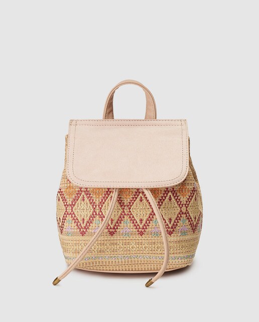 mochila rafia mujer