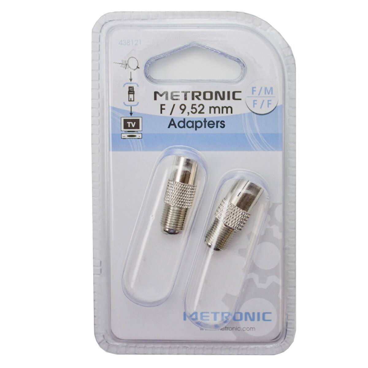 Empalme / Adaptador toma tipo F - Coaxial 9,52 mm (x2) Metal-2