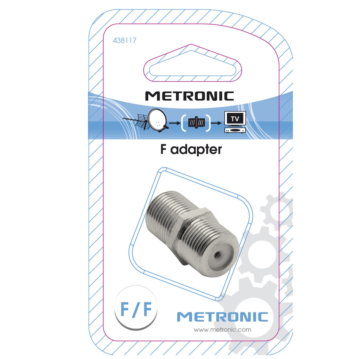Empalme / Adaptador satélite toma tipo F M-M Metal-2