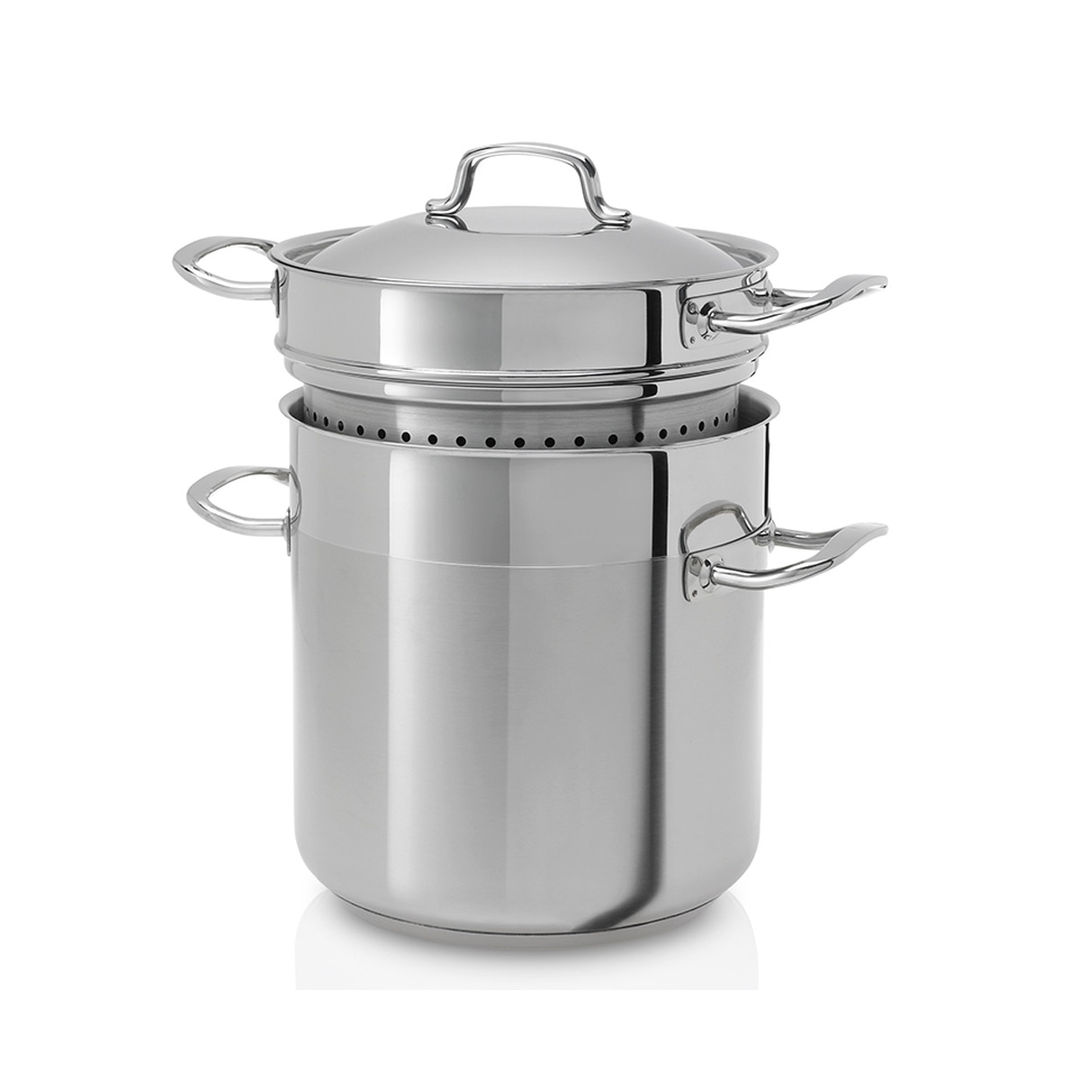 Imagem 0 de Conjunto de argola + coador + tampa para cozer massa Profissional Tejo Silampos