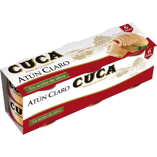 atún claro en aceite de oliva pack 6 latas 48 g neto escurrido