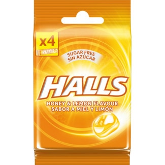 Rebuçados de Mel e Limão sem Açúcar Pack 4 embalagem 32 g - Halls