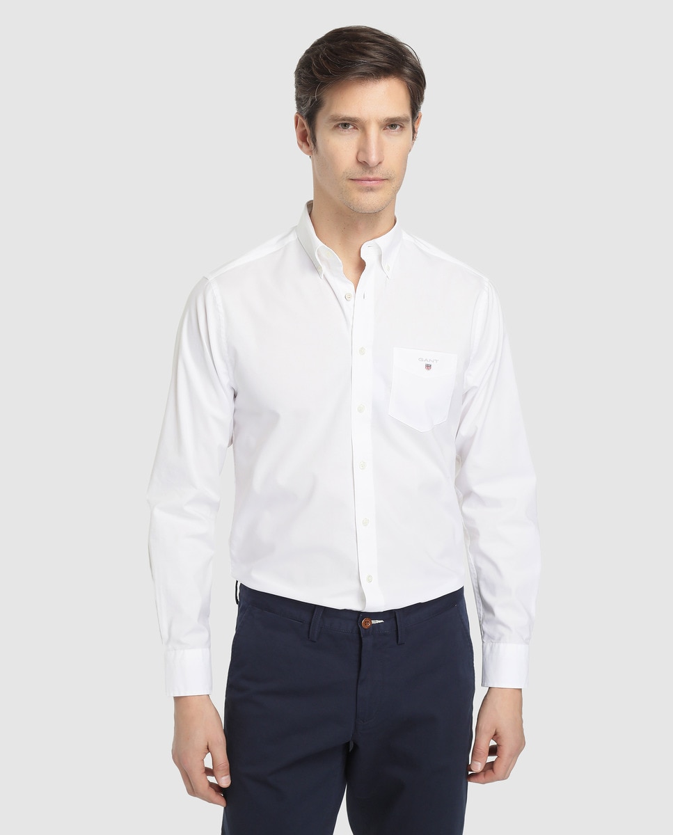 Camisa regular lisa branca · Gant · El Corte Inglés