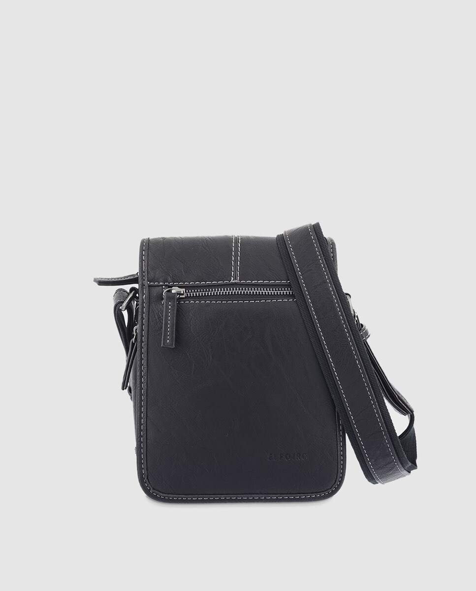 Sac à bandoulière en toile zippé avec rabat