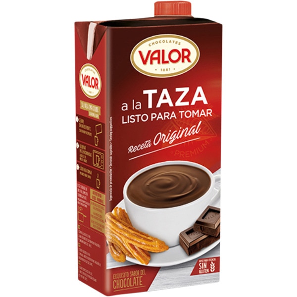 chocolate líquido a la taza listo para tomar receta original Sin Gluten brik 1 l