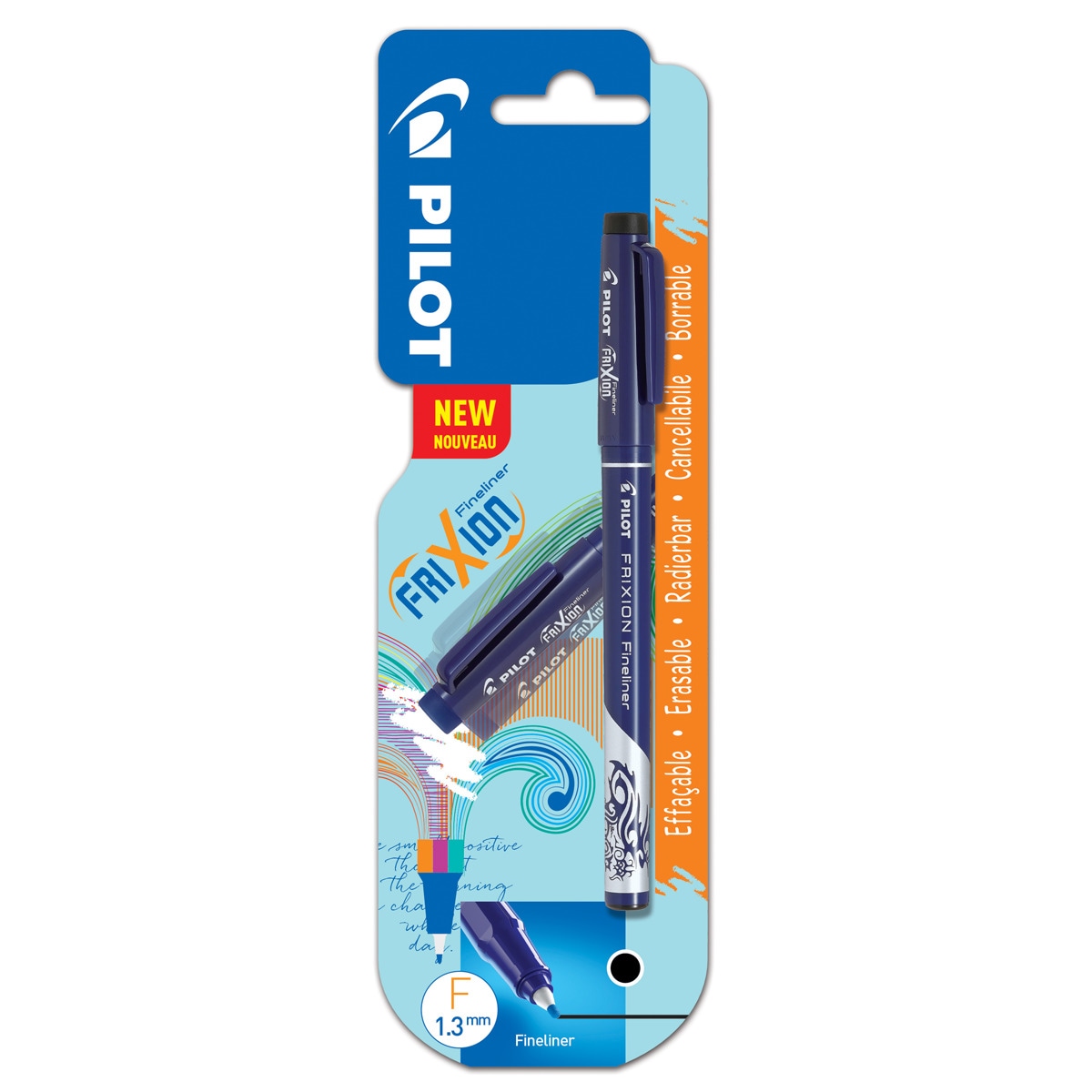 Bolígrafo Borrable Punta de Fieltro Fineliner Pilot Negro Negro-1