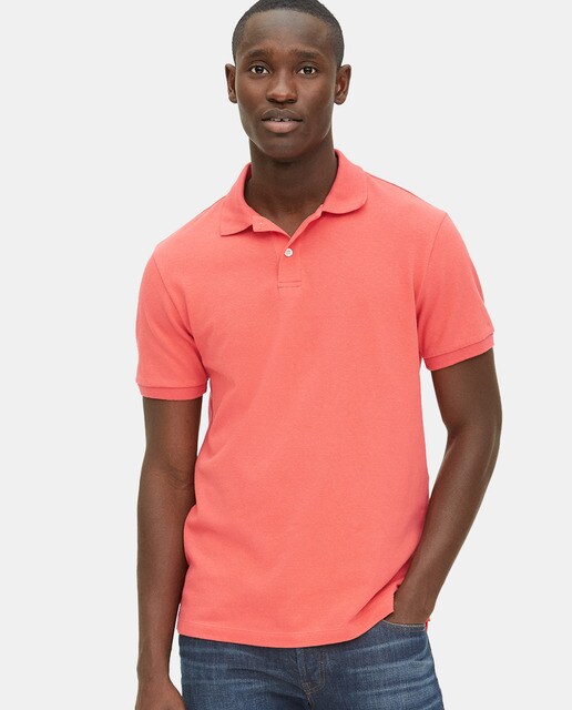 polo coral hombre