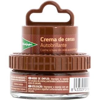 limpia calzado crema de ceras autobrillante marrón con esponja tarro 50 ml - El Corte Ingles