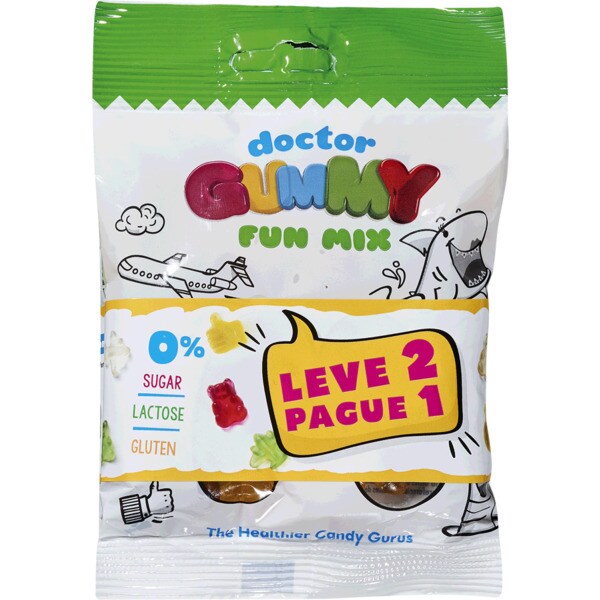 Gomas Fun Mix Leve 2 Pague 1 0 Açúcar, Glúten e Lactose embalagem 60 g