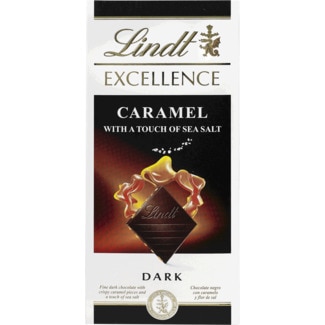 Chocolate Preto com Sal Marinho e Caramelo Excellence embalagem 100 g - Lindt