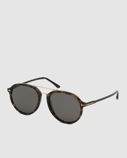 Gafas de sol de hombre Tom Ford aviador de acetato en havana Tom Ford Gafas de sol de hombre en acetato habana con