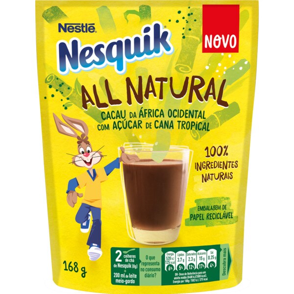 Nesquik Achocolatado ao Natural embalagem 168 g