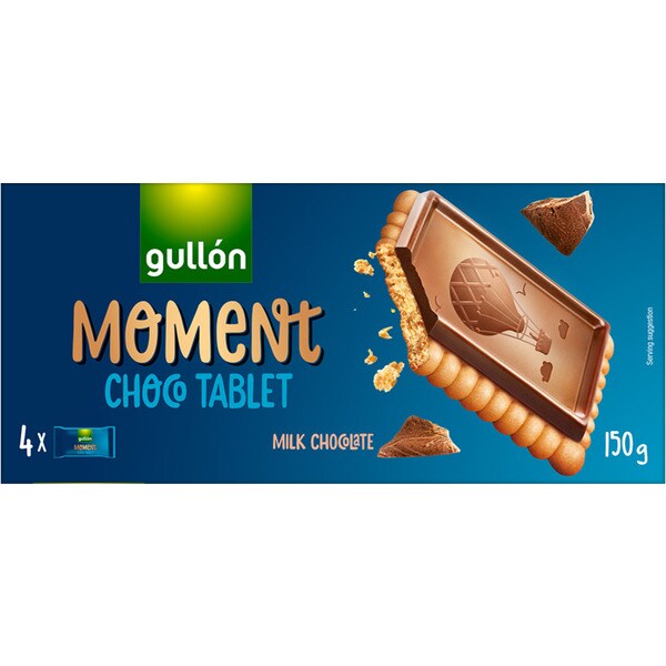 Gullón Moment Bolachas Cobertas com Chocolate de Leite embalagem 150 g