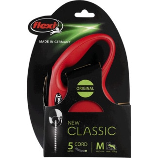 Trela para Cão New Classic com Corda 5 Metros Tamanho M Vermelha embalagem 1 unidade - Flexi