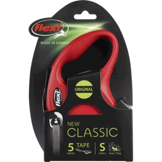 Trela para Cão New Classic com Fita 5 Metros Tamanho S Vermelha embalagem 1 unidade - Flexi