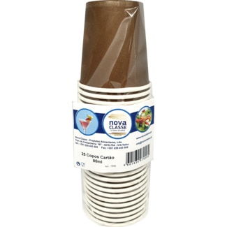 Copos de Cartão 80 ml embalagem 25 unidades - Nova Classe