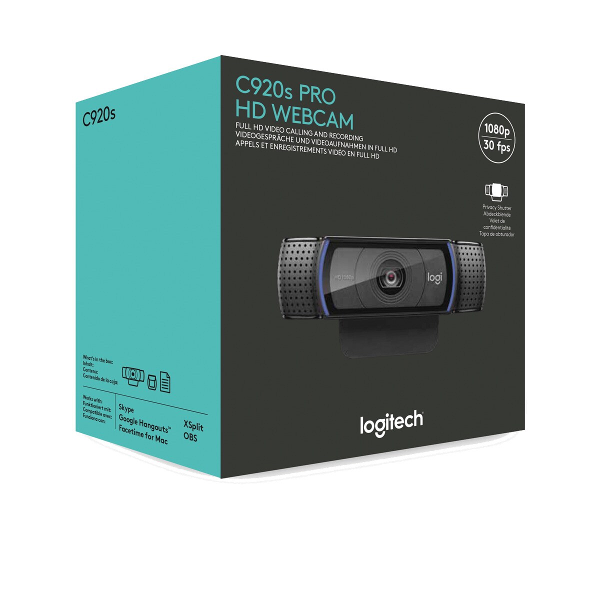 Webcam Logitech C920S HD PRO Negro-4