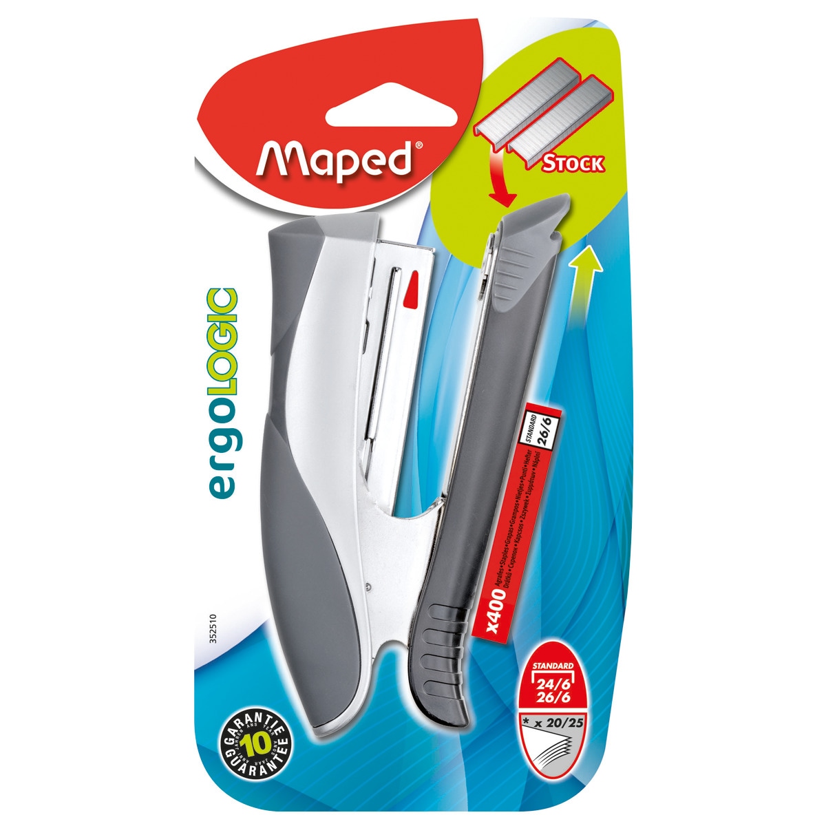 Grapadora Ergologic Half Strip + 400 Grapas Maped 5