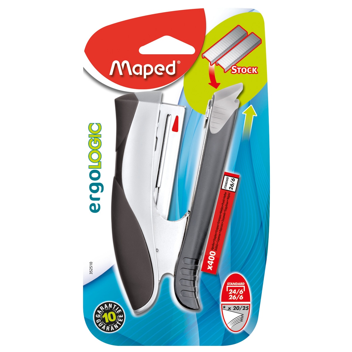 Grapadora Ergologic Half Strip + 400 Grapas Maped 7