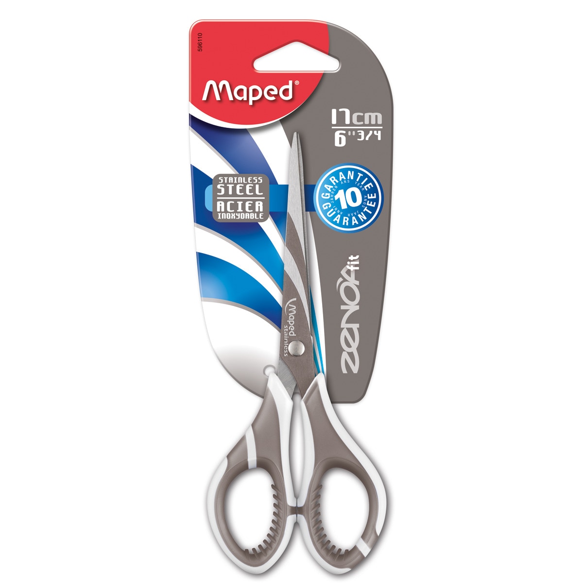Tijera 17 cm Zenoa Fit Soft Maped Azul / Gris-3