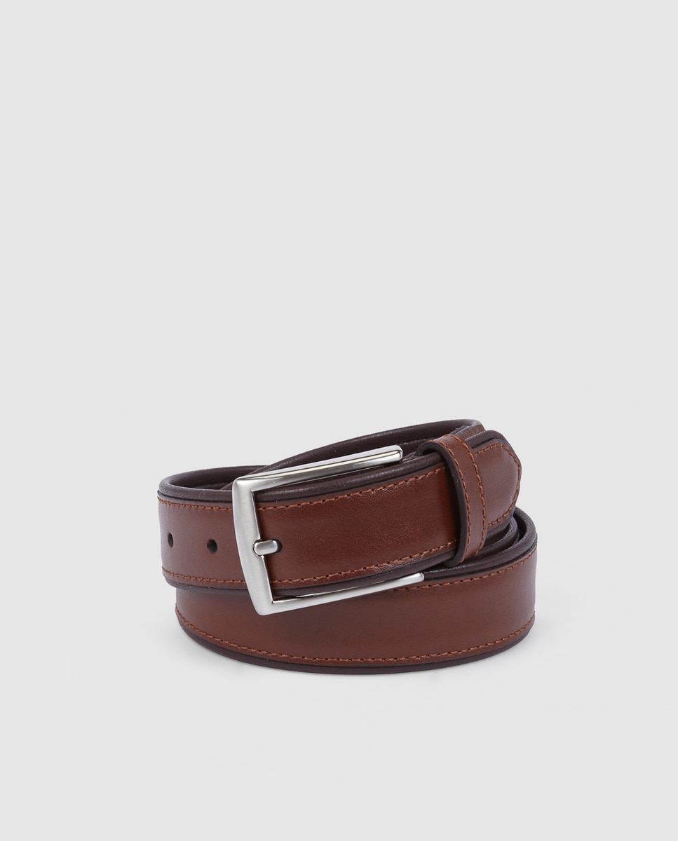 Cinto em pele castanho Castanho-1