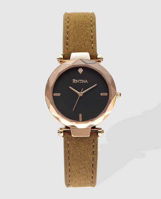 Reloj de mujer Pontina símil marrón