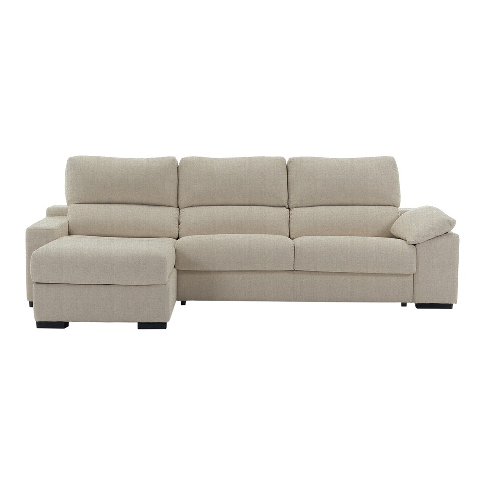 Imagen 0 de Sofá cama tapizado de 5 plazas con chaiselongue izquierda y arcón Frank El Corte Inglés Beige