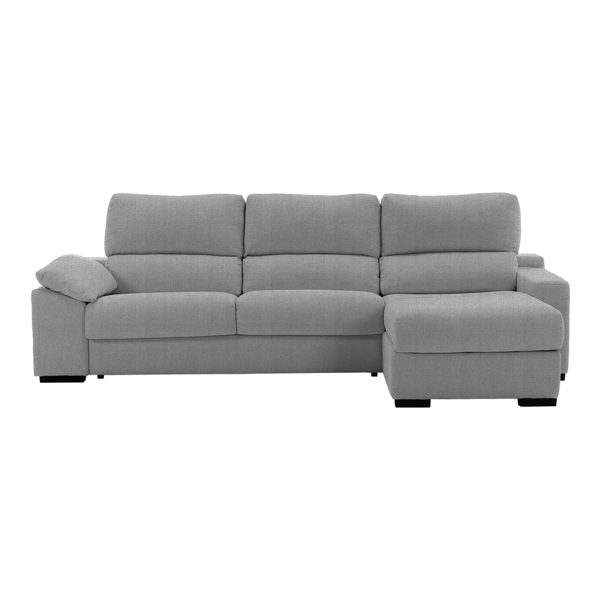 Imagem 0 de Sofá estofado de 5 lugares com assentos relax, chaise longue direita e baú Frank