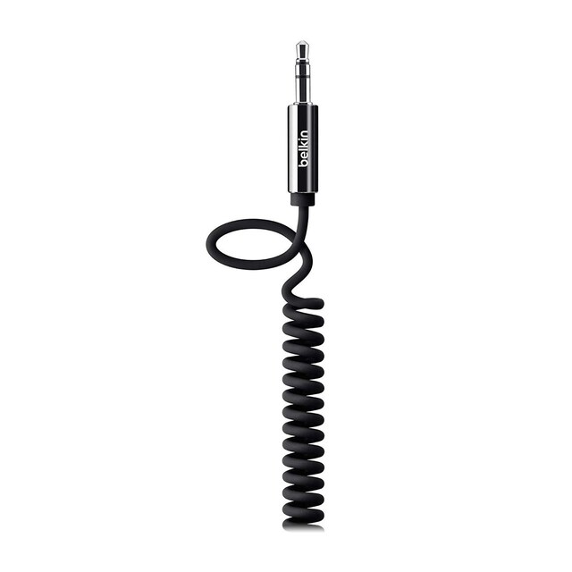 Imagen 0 de Cable auxiliar Belkin en espiral de 3,5 mm MIXIT 1,8 m - negro
