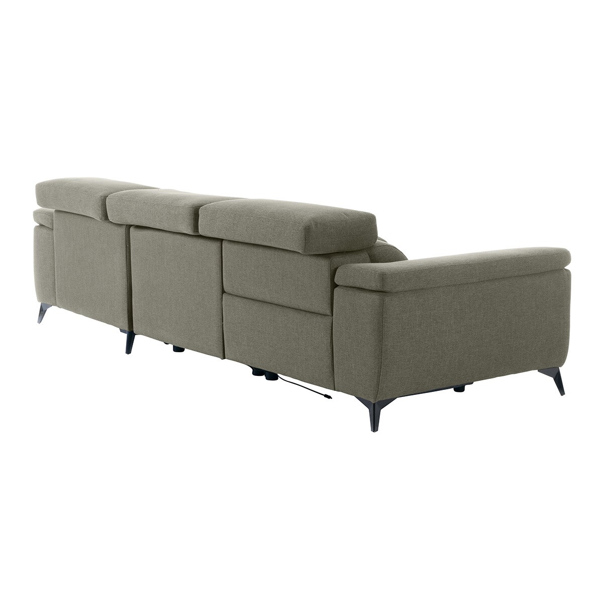 Sofá de 5 plazas con chaiselongue derecha y 1 asiento relax eléctrico