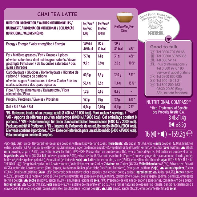 Estuche 16 cápsulas NESCAFE DOLCE GUSTO Chai Tea Latte té con leche 8 dosis  · El Corte Inglés