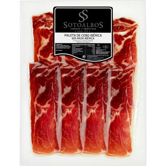 paleta de cebo ibérica 50% raza ibérica en lonchas sin gluten envase 100 g - Sotoalbos