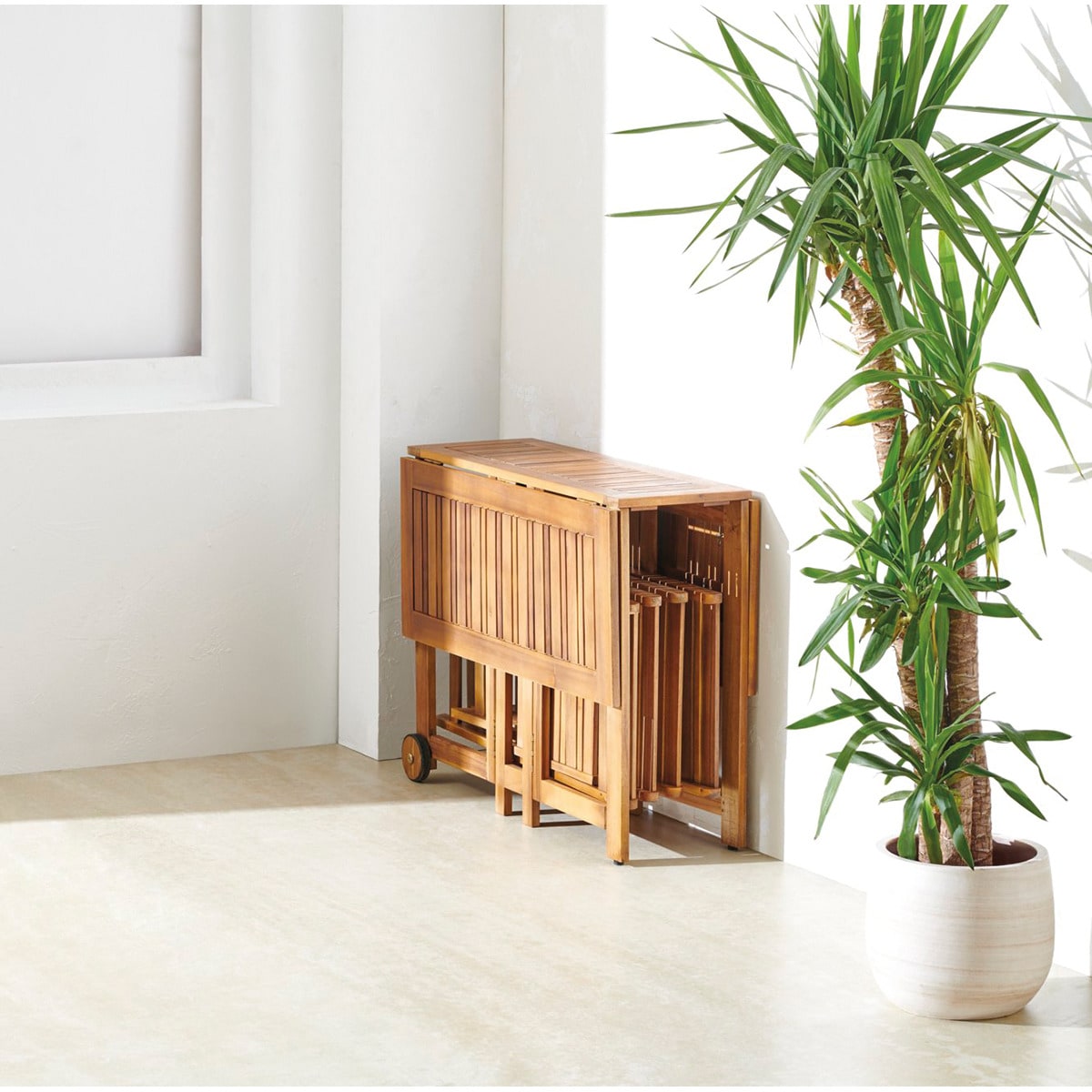 Conjunto de balcón plegable Pompeya Basics El Corte Inglés Madera-4