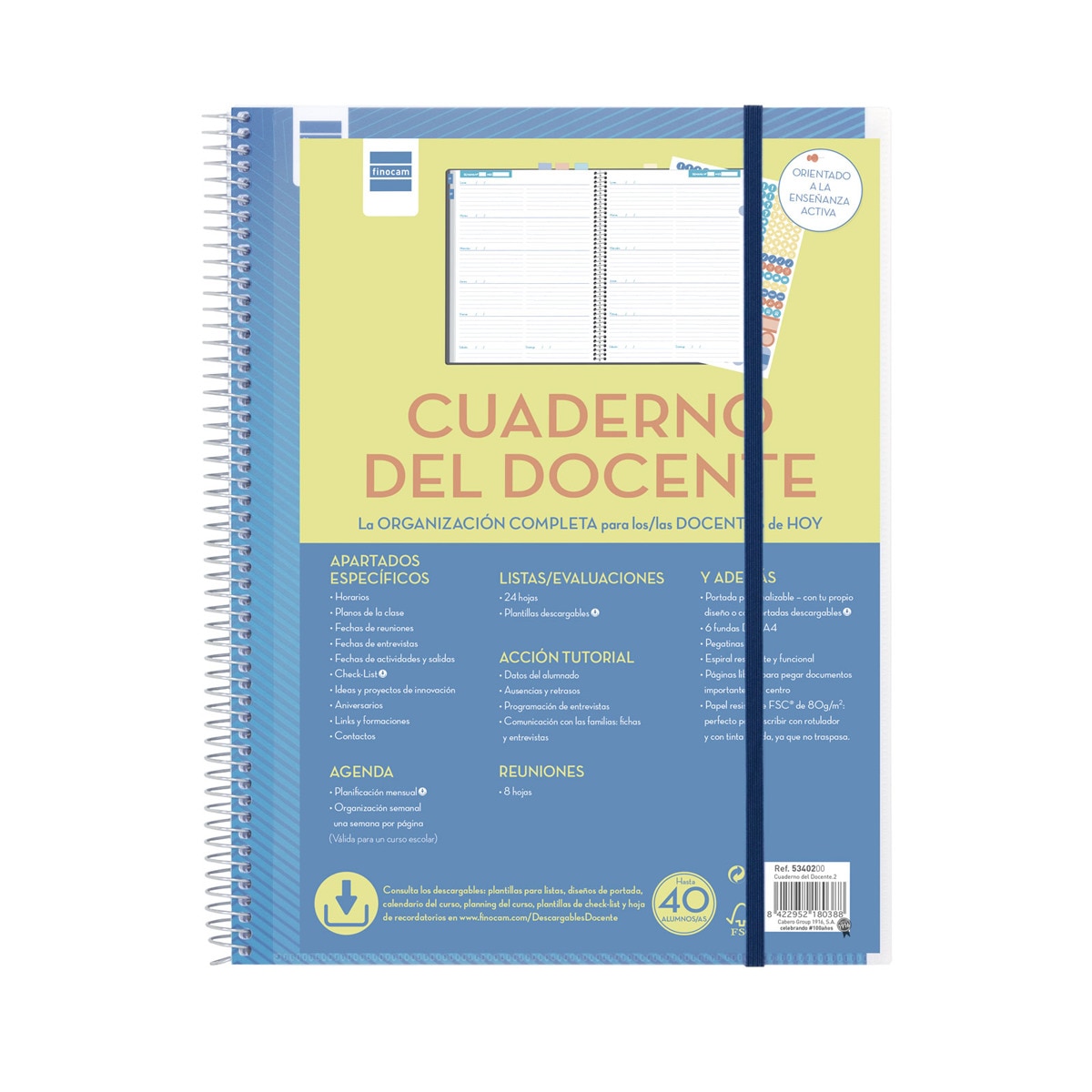 Caderno-agenda do Docente Semana por Página - 230x310 mm Azul-1