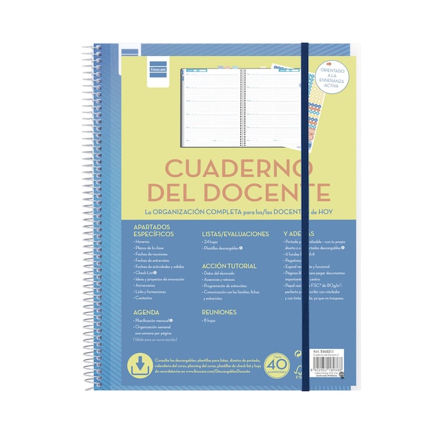 Imagen 0 de Cuaderno-agenda del docente 230x310 mm semana página Finocam