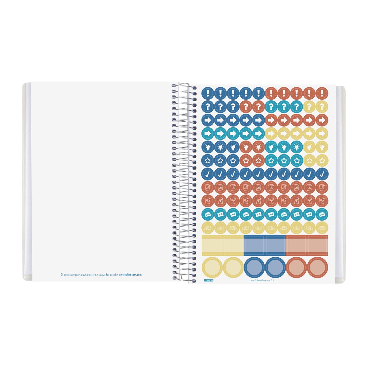 Planificador de clases diario para el docente 1/4 - 155x212 mm 1 día página Finocam Azul-5