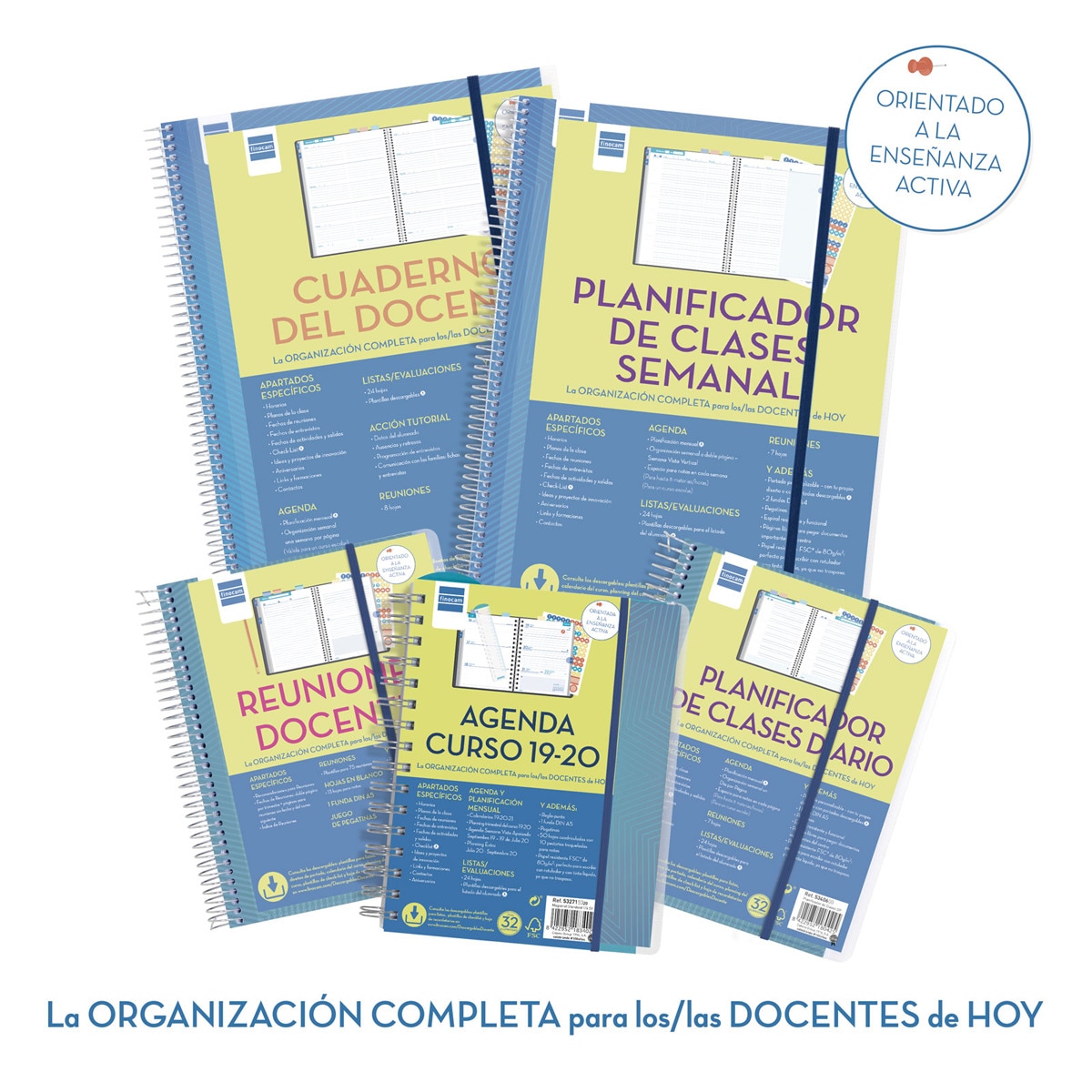 Libreta de reuniones para el docente 1/4 - 155x212 mm Finocam Azul-11