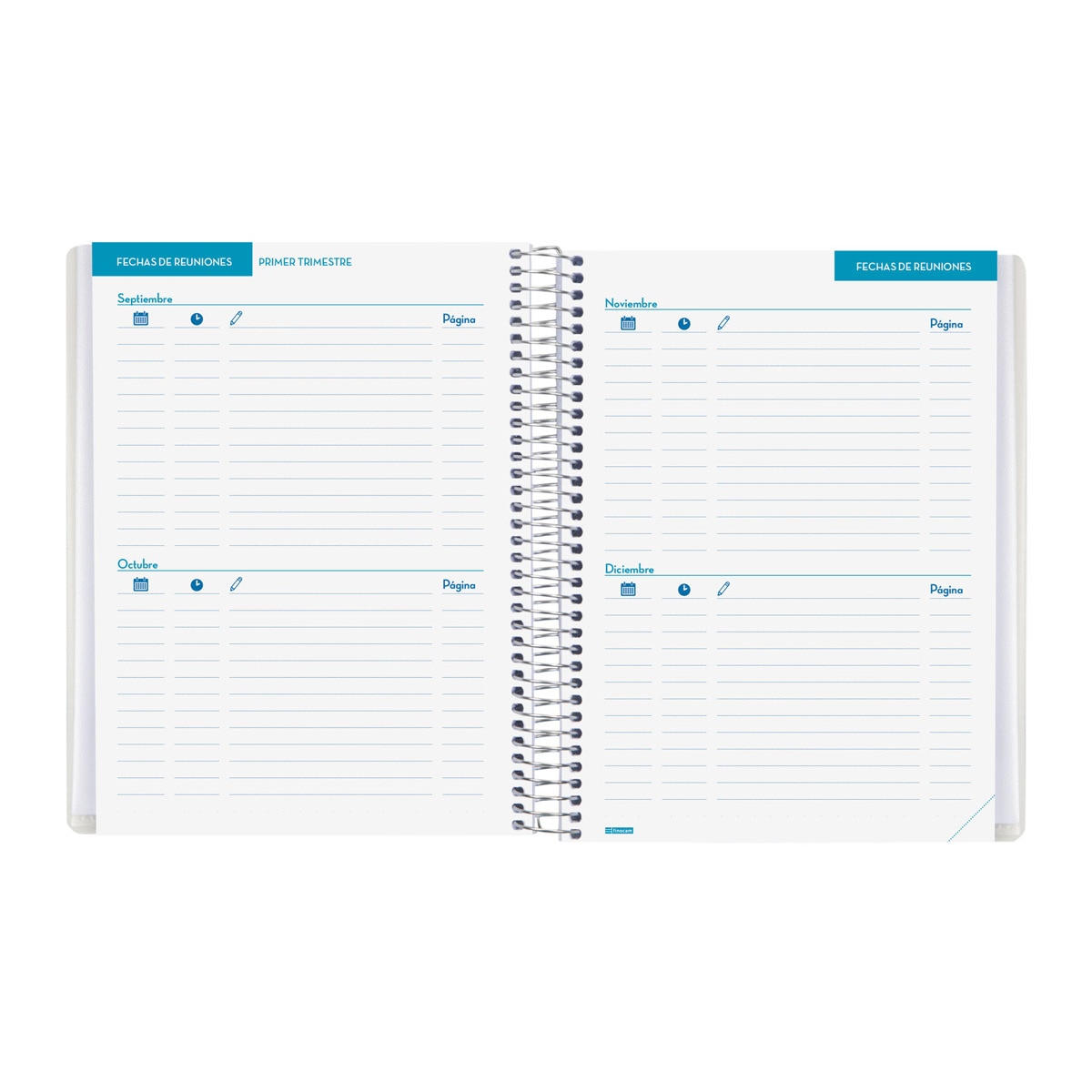Libreta de reuniones para el docente 1/4 - 155x212 mm Finocam Azul-4