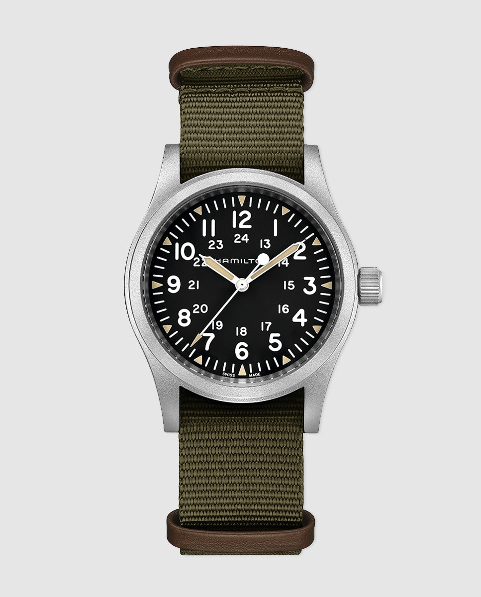 Relógio Khaki Field Mechanical 38 H69439931 em Têxtil - Verde Verde-1
