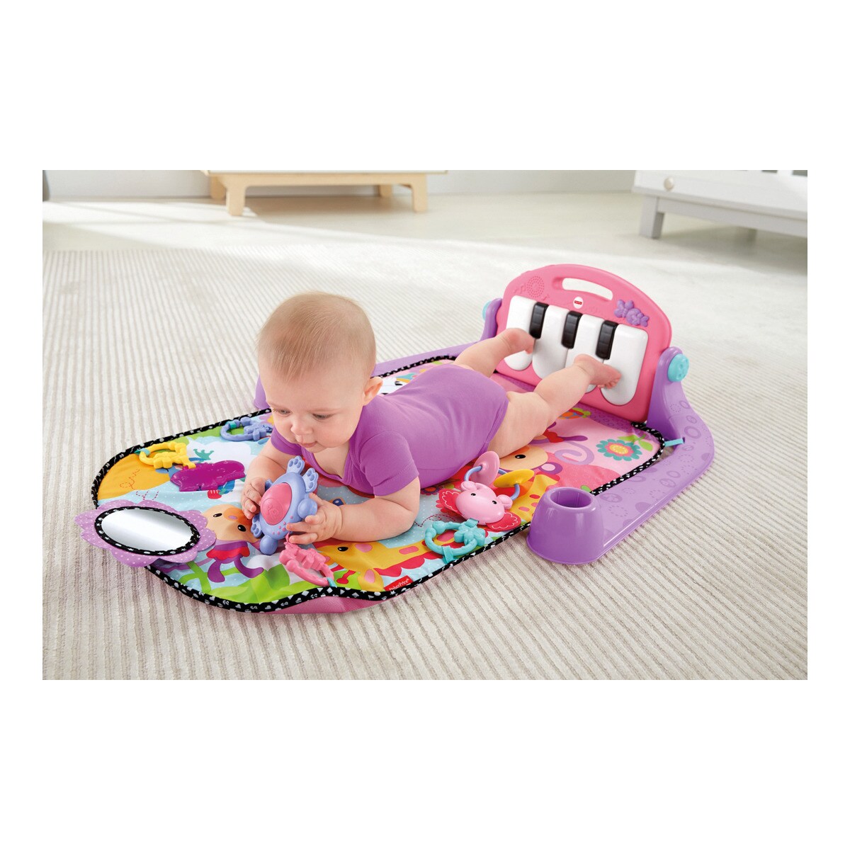 Fisher-Price Gimnasio Piano Pataditas Rosa, manta de juego bebé recién