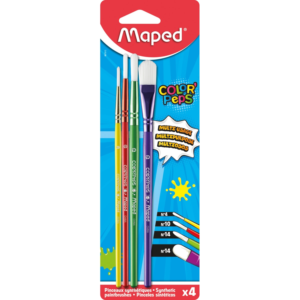 Imagen 0 de Kit 4 Pinceles Color' Peps Maped
